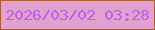 文字の大きさ：2、枠の色：aa5d36、背景の色：e3a1d0、文字の色：bb5fe8 無料ブログパーツのブログ時計