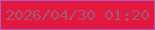 文字の大きさ：4、枠の色：aa5dbe、背景の色：e3183e、文字の色：a5547a 無料ブログパーツのブログ時計