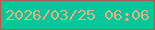 文字の大きさ：2、枠の色：aa5f4d、背景の色：03c69b、文字の色：e6b183 無料ブログパーツのブログ時計
