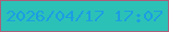 文字の大きさ：3、枠の色：aa5f7a、背景の色：2cc1b7、文字の色：1c9de2 無料ブログパーツのブログ時計