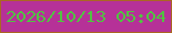 文字の大きさ：5、枠の色：aa6623、背景の色：b63198、文字の色：51c342 無料ブログパーツのブログ時計