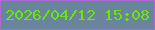 文字の大きさ：3、枠の色：aa6ad5、背景の色：69849b、文字の色：66e909 無料ブログパーツのブログ時計