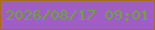 文字の大きさ：1、枠の色：aa6b1d、背景の色：9f5dc6、文字の色：6da635 無料ブログパーツのブログ時計