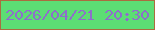 文字の大きさ：4、枠の色：aa6d3f、背景の色：5cde74、文字の色：8e6fcb 無料ブログパーツのブログ時計