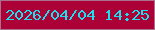 文字の大きさ：4、枠の色：aa718d、背景の色：ac0137、文字の色：1ddfec 無料ブログパーツのブログ時計