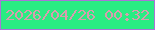 文字の大きさ：4、枠の色：aa74d8、背景の色：2aec83、文字の色：d79dae 無料ブログパーツのブログ時計