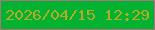 文字の大きさ：3、枠の色：aa7580、背景の色：03b230、文字の色：b4aa28 無料ブログパーツのブログ時計