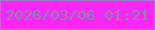 文字の大きさ：5、枠の色：aa77d0、背景の色：fb27f3、文字の色：8588af 無料ブログパーツのブログ時計