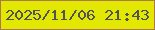 文字の大きさ：4、枠の色：aa794e、背景の色：e3e803、文字の色：515357 無料ブログパーツのブログ時計