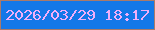 文字の大きさ：2、枠の色：aa7a6a、背景の色：1478e8、文字の色：f2aff9 無料ブログパーツのブログ時計