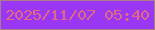文字の大きさ：5、枠の色：aa7c87、背景の色：9a37f4、文字の色：e06a7f 無料ブログパーツのブログ時計