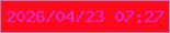 文字の大きさ：1、枠の色：aa7db3、背景の色：ff091c、文字の色：e229d8 無料ブログパーツのブログ時計