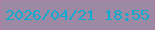 文字の大きさ：2、枠の色：aa7fa2、背景の色：9c8aa5、文字の色：0faacf 無料ブログパーツのブログ時計