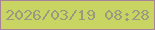 文字の大きさ：5、枠の色：aa819b、背景の色：c8d563、文字の色：9d9981 無料ブログパーツのブログ時計