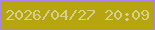 文字の大きさ：1、枠の色：aa84ef、背景の色：b6a50f、文字の色：d5d08f 無料ブログパーツのブログ時計