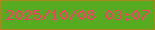 文字の大きさ：2、枠の色：aa891c、背景の色：57ab20、文字の色：fe3966 無料ブログパーツのブログ時計