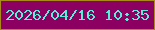 文字の大きさ：5、枠の色：aa8b17、背景の色：8c0061、文字の色：58edd9 無料ブログパーツのブログ時計
