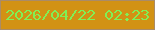 文字の大きさ：2、枠の色：aa8b67、背景の色：d29214、文字の色：81f055 無料ブログパーツのブログ時計