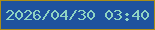 文字の大きさ：3、枠の色：aa8d18、背景の色：1e529e、文字の色：8ed3c3 無料ブログパーツのブログ時計