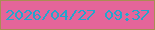 文字の大きさ：2、枠の色：aa8d53、背景の色：e4659a、文字の色：24a5cd 無料ブログパーツのブログ時計