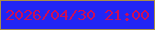 文字の大きさ：3、枠の色：aa8e47、背景の色：2225f4、文字の色：cc0e58 無料ブログパーツのブログ時計