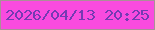 文字の大きさ：5、枠の色：aa8f97、背景の色：f94bdf、文字の色：753ab3 無料ブログパーツのブログ時計