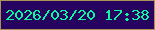文字の大きさ：5、枠の色：aa9158、背景の色：26035f、文字の色：0ef8a2 無料ブログパーツのブログ時計