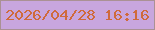 文字の大きさ：2、枠の色：aa9194、背景の色：c8a6de、文字の色：cf6a3c 無料ブログパーツのブログ時計