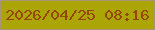 文字の大きさ：5、枠の色：aa937b、背景の色：aca506、文字の色：97460a 無料ブログパーツのブログ時計
