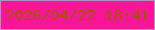 文字の大きさ：1、枠の色：aa93c0、背景の色：f81696、文字の色：a8530d 無料ブログパーツのブログ時計