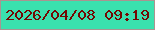文字の大きさ：5、枠の色：aa9490、背景の色：3ae1ae、文字の色：730a02 無料ブログパーツのブログ時計