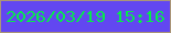 文字の大きさ：1、枠の色：aa9578、背景の色：6247f1、文字の色：07e84e 無料ブログパーツのブログ時計