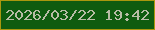 文字の大きさ：5、枠の色：aa970e、背景の色：0f5b0f、文字の色：b8bca5 無料ブログパーツのブログ時計