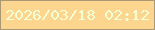 文字の大きさ：1、枠の色：aa9773、背景の色：fcd68e、文字の色：f2fed4 無料ブログパーツのブログ時計