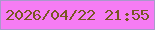 文字の大きさ：4、枠の色：aa98cc、背景の色：f67cf4、文字の色：795722 無料ブログパーツのブログ時計
