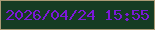 文字の大きさ：4、枠の色：aa9b75、背景の色：153c23、文字の色：7b18d8 無料ブログパーツのブログ時計
