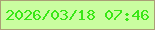 文字の大きさ：4、枠の色：aa9e76、背景の色：cafda0、文字の色：39e716 無料ブログパーツのブログ時計