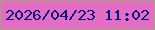 文字の大きさ：1、枠の色：aaa07b、背景の色：e26ec3、文字の色：0e1785 無料ブログパーツのブログ時計