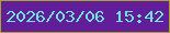 文字の大きさ：5、枠の色：aaa329、背景の色：611d9a、文字の色：6ee4d7 無料ブログパーツのブログ時計