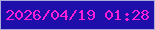 文字の大きさ：5、枠の色：aaabd8、背景の色：1e0eaa、文字の色：fe20d7 無料ブログパーツのブログ時計