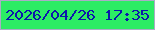文字の大きさ：5、枠の色：aaacc6、背景の色：2cec64、文字の色：0c16ab 無料ブログパーツのブログ時計