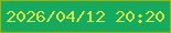 文字の大きさ：4、枠の色：aaae00、背景の色：14ab61、文字の色：d8e53e 無料ブログパーツのブログ時計