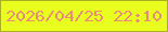 文字の大きさ：1、枠の色：aaae20、背景の色：e9fe1e、文字の色：e78d79 無料ブログパーツのブログ時計