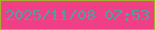 文字の大きさ：2、枠の色：aaae2d、背景の色：ef4085、文字の色：539fa0 無料ブログパーツのブログ時計