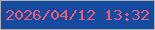 文字の大きさ：2、枠の色：aaafad、背景の色：144a9f、文字の色：eb5d76 無料ブログパーツのブログ時計