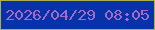 文字の大きさ：4、枠の色：aab04b、背景の色：0832a9、文字の色：a56ac2 無料ブログパーツのブログ時計