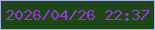 文字の大きさ：4、枠の色：aab1e3、背景の色：1e4718、文字の色：943ad6 無料ブログパーツのブログ時計