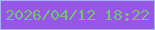 文字の大きさ：4、枠の色：aab1f9、背景の色：9856e7、文字の色：73c374 無料ブログパーツのブログ時計