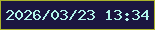 文字の大きさ：5、枠の色：aab22b、背景の色：1b1640、文字の色：b2f6eb 無料ブログパーツのブログ時計