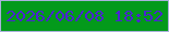 文字の大きさ：1、枠の色：aab2db、背景の色：039a1b、文字の色：4a23d3 無料ブログパーツのブログ時計